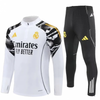 Реал Мадрид детский тренировочный костюм белый с черным Марвел 2025/26