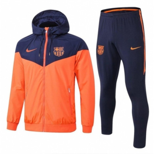 Барселона Тренировочный костюм с сине-оранжевой ветровкой сезон 2018/19