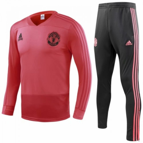 Тренировочный костюм Манчестер Юнайтед розово-черный сезон 2018-2019