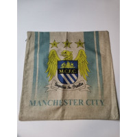 Манчестер Сити наволочка на подушку бело-голубая с эмблемой