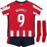 Домашняя детская форма Атлетико Мадрид сезон 2020-2021 Суарес 9 (футболка + шорты + гетры)
