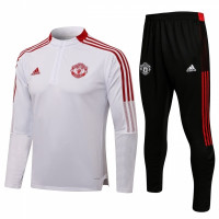 Манчестер Юнайтед детский тренировочный костюм 2021-2022 белый с красным