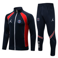 ПСЖ спортивный костюм темно-синий с красным 2021-2022