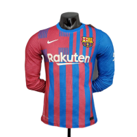 Барселона футболка домашняя с длинным рукавом (игровая версия) 2021-2022