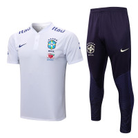 Спортивный костюм Сборной Бразилии с белым поло сезон 2022-2023