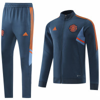 Манчестер Юнайтед спортивный костюм 2022-2023 сине-оранжевый