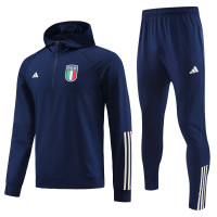 Сборная Италии спортивный костюм 2023-2024 тёмно-синий с капюшоном