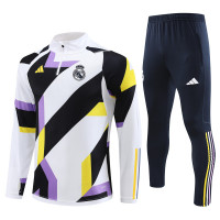 Реал Мадрид детский тренировочный костюм 2023-2024 белый с разноцветными узорами