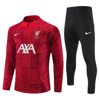 Ливерпуль тренировочный костюм 2023/24 красный с тёмными узорами