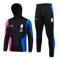 Милан спортивный костюм с ветровкой 2023/24 чёрный с синим и фиолетово-розовым